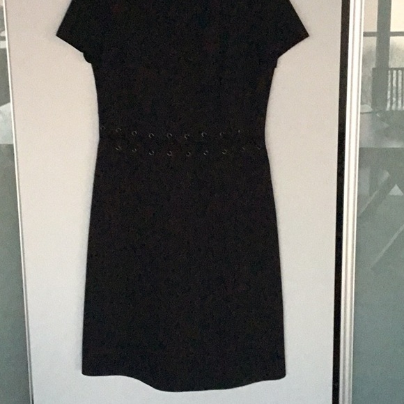Escada Sport Classic Short Sleeve Dress w Lace & Grommet Detail Black Sz 38 - Picture 2 of 16